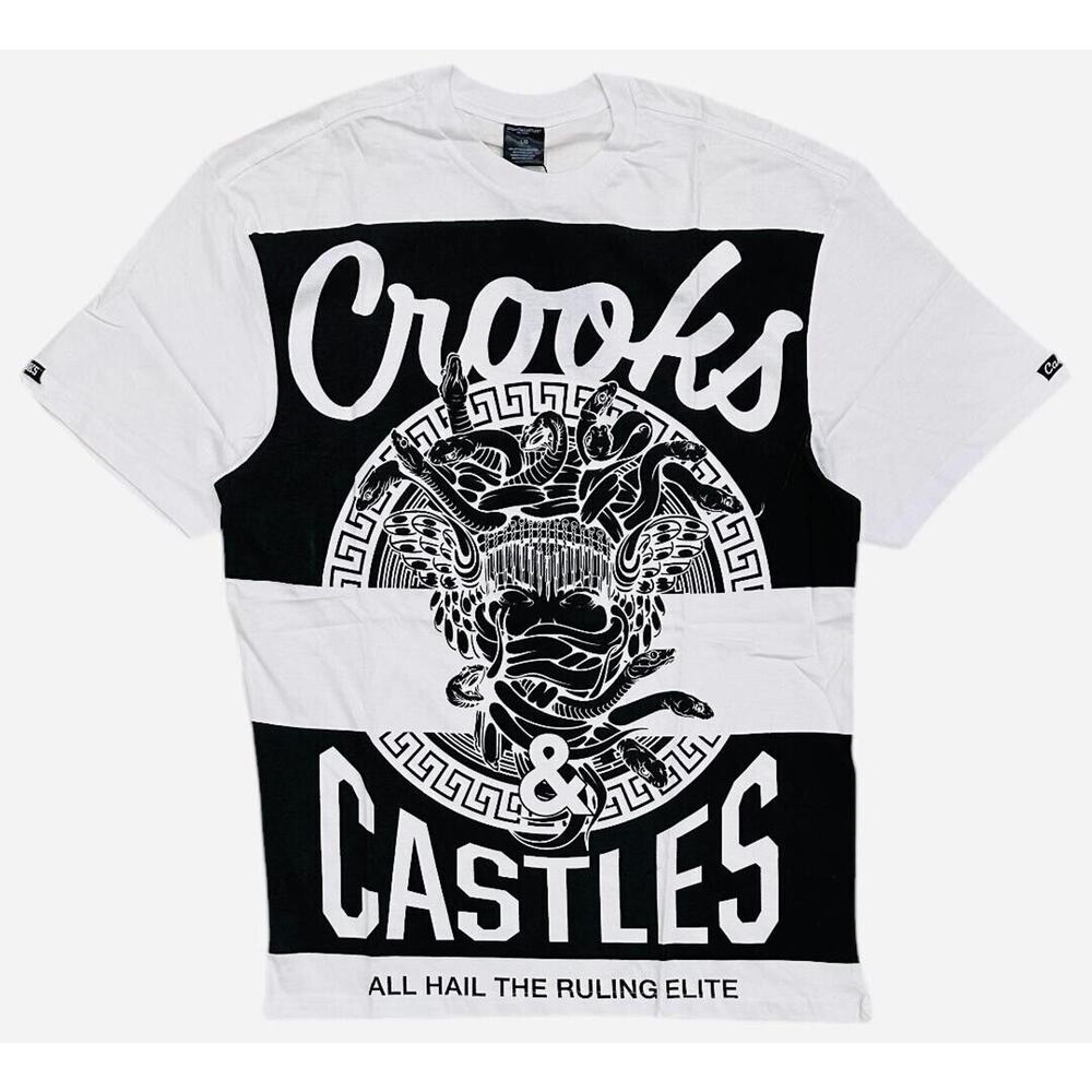 Crooks & Castles Men's T-Shirt Mad Klepto Short Sleeve Crewneck Tee in Large